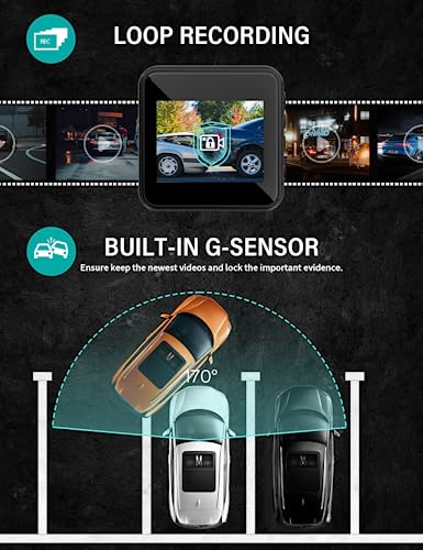 IIWEY 1080P Mini Dash Cam with 64GB SD Card