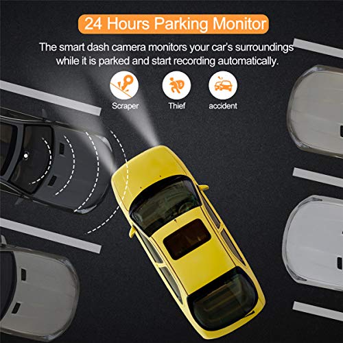Dual Lens Dash Cam 1080P Full HD, Wide Angle