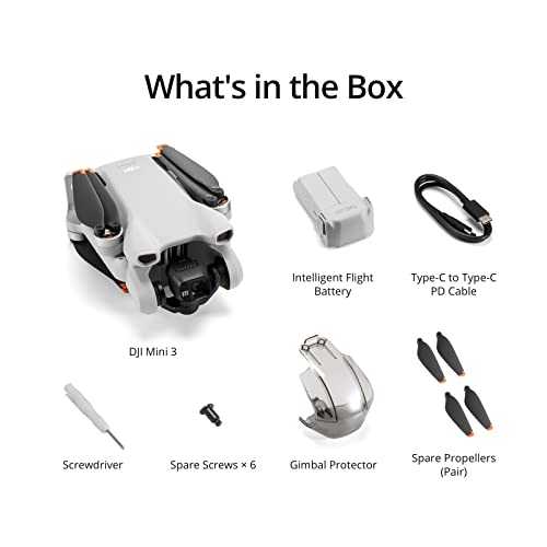 Compact DJI Mini 3 Camera Drone - 4K Video, 38-min Flight