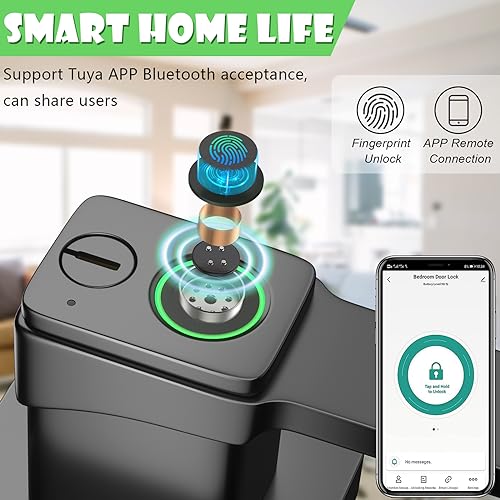 FITNATE Biometric Fingerprint Smart Lock - App Controlled