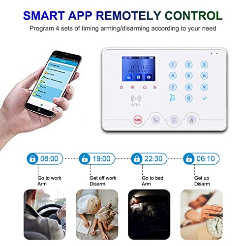 WiFi 4G RFID Home Alarm System, Wireless Burglar Kit