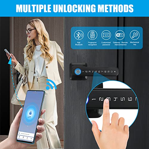 Smart Fingerprint Door Lock - Black