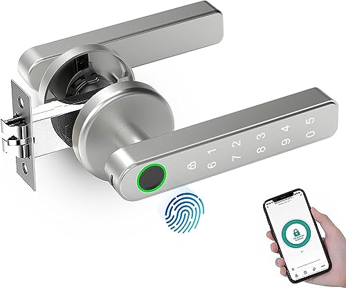 TEKXDD Smart Lock: Silvery Bluetooth Fingerprint Door Lock
