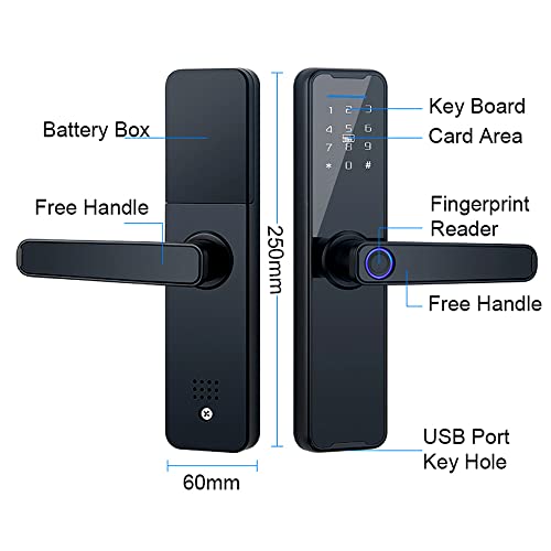 Smart Fingerprint Door Lock with Keypad, Handle