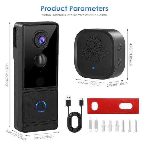 Wireless Video Doorbell Camera with Chime & Alexa
