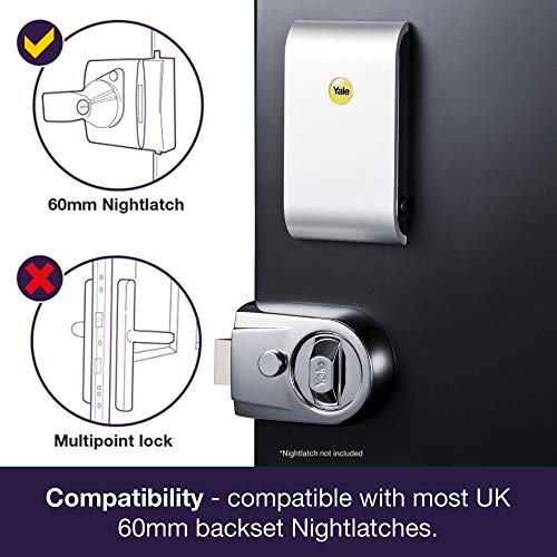 Yale Keyless Door Lock - Chrome, PIN, Tag, Fob
