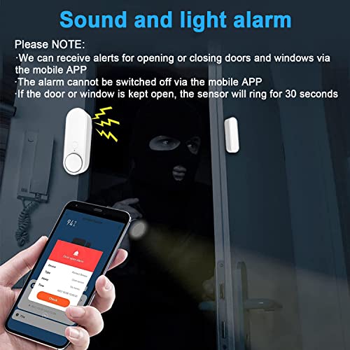 WiFi Door Sensor for Business Burglar Alert - 2 Pack