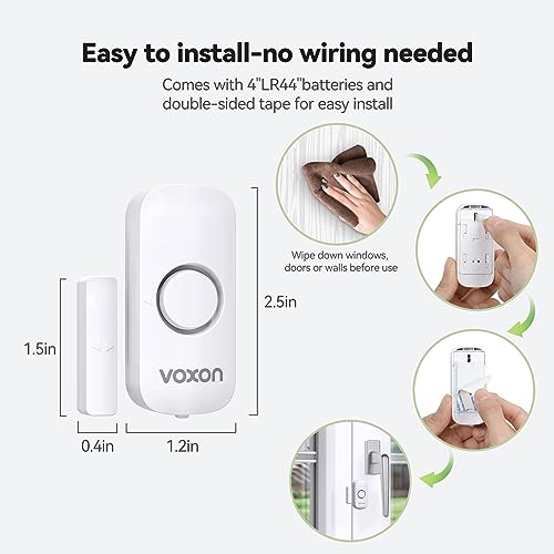 Wireless Door and Window Alarm Sensor - 2 Pack
