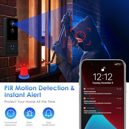 Wireless Video Doorbell Camera with Chime & Alexa