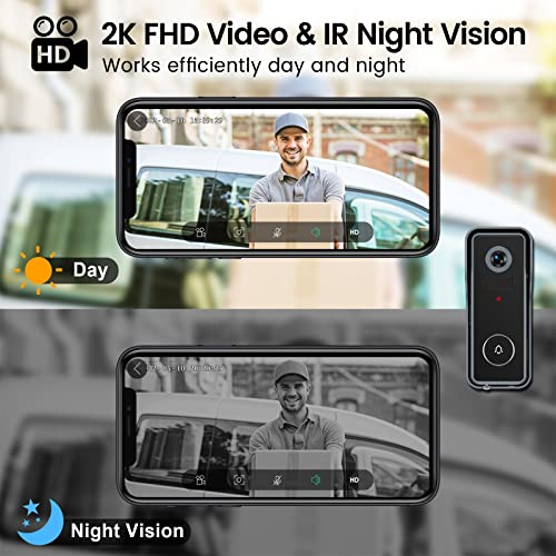 2K HD WiFi Video Doorbell Camera