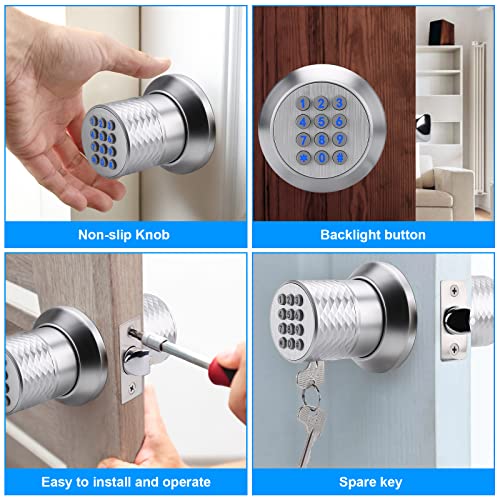 FITNATE Smart Lock Keyless, Waterproof Digital Door Lock