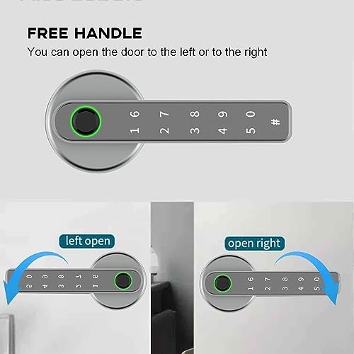 TEKXDD Smart Lock: Silvery Bluetooth Fingerprint Door Lock