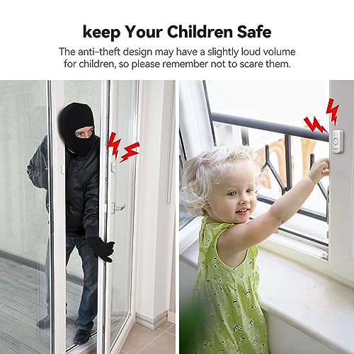 Wireless Door and Window Alarm Sensor - 2 Pack