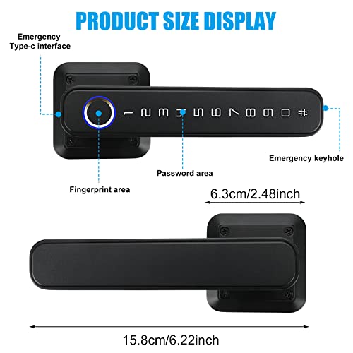 Smart Fingerprint Door Lock - Black