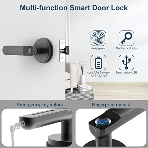 BIWIBON Fingerprint Door Lock: Smart, Digital, Adjustable Handle