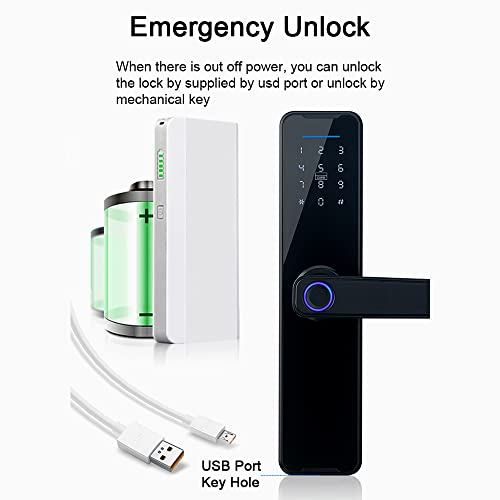 Smart Fingerprint Door Lock with Keypad, Handle