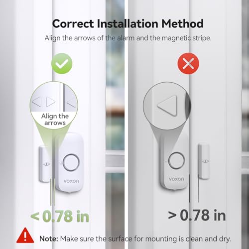Wireless Door and Window Alarm Sensor - 2 Pack