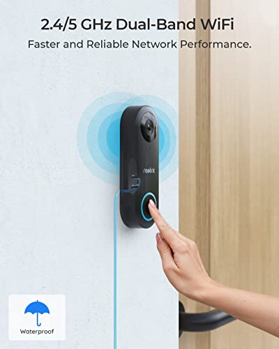 2K WiFi Video Doorbell with Chime & Wide Angle