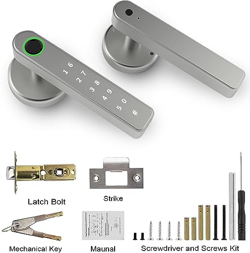 TEKXDD Smart Lock: Silvery Bluetooth Fingerprint Door Lock