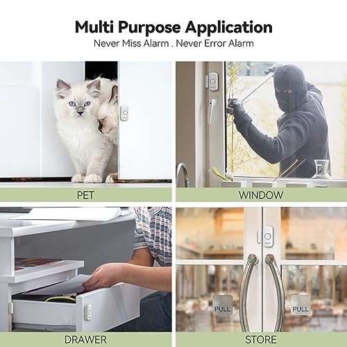 Wireless Door and Window Alarm Sensor - 2 Pack