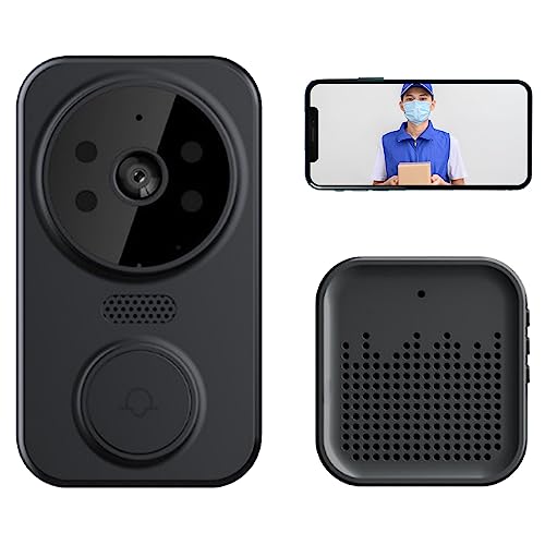 Wireless Smart Video Doorbell with Cloud Storage (Black)