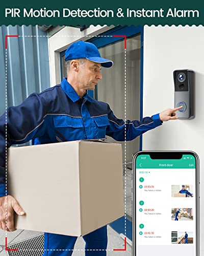 Wireless Doorbell Camera with Chime, Motion Detection
