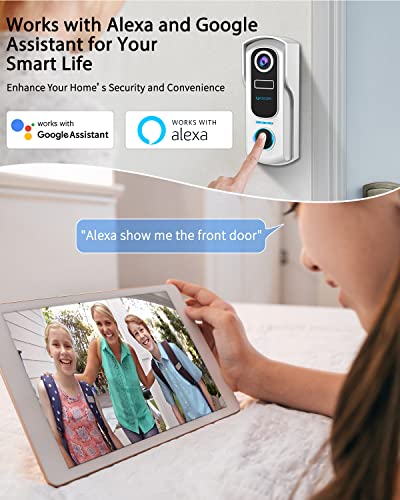 Wireless Video Doorbell with Alexa, Motion Detection