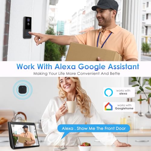 Wireless Video Doorbell Camera with Chime & Alexa