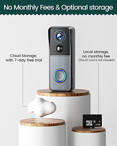 Wireless Doorbell Camera with Chime, Motion Detection