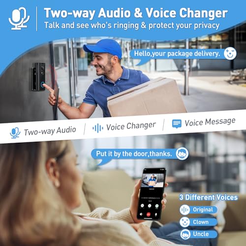 Wireless Doorbell Camera: HD Video, Motion Detection, Audio