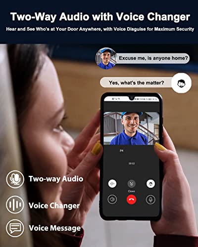 Wireless Video Doorbell with Alexa, Motion Detection