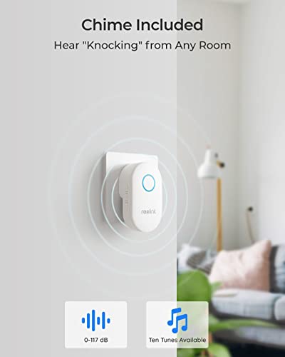 2K WiFi Video Doorbell with Chime & Wide Angle