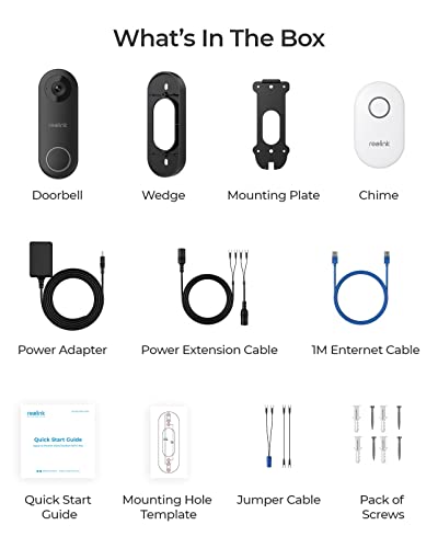 2K WiFi Video Doorbell with Chime & Wide Angle
