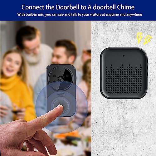 Wireless Smart Video Doorbell with Cloud Storage (Black)
