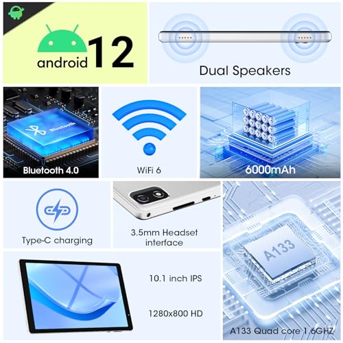 Feyze Tablet: 10" Android, Quad-Core, 4G, 32GB/128GB
