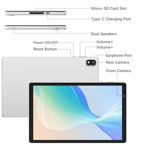 Feyze Tablet: 10" Android, Quad-Core, 4G, 32GB/128GB