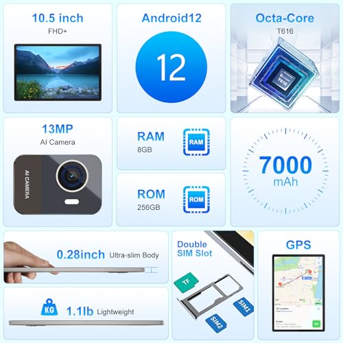 10.5" LTE Tablet - 8GB + 256GB - Dark Grey