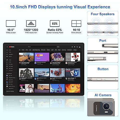 10.5" LTE Tablet - 8GB + 256GB - Dark Grey