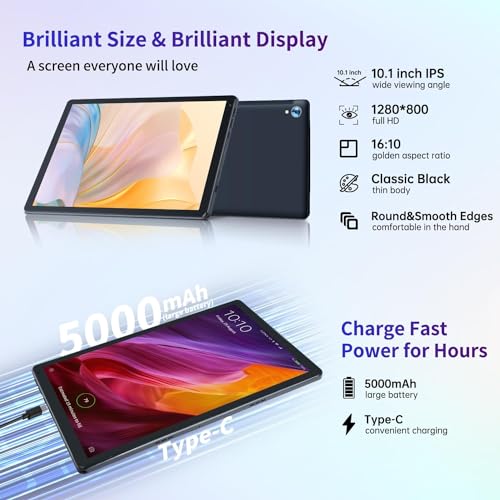 Mouikei 10" Octa-Core Android Tablet, 128GB ROM