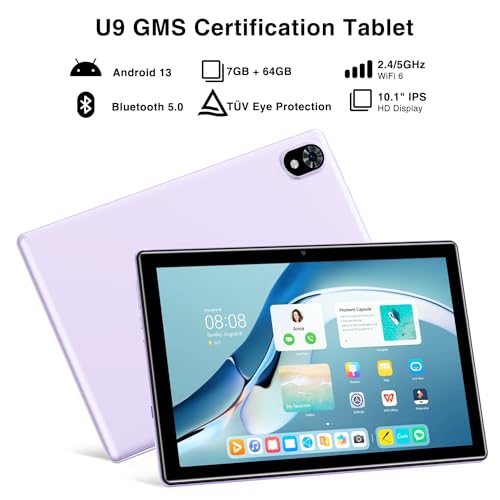 DOOGEE U9 10" Android Tablet, 7GB+64GB/1TB, Quad-Core, WiFi-6