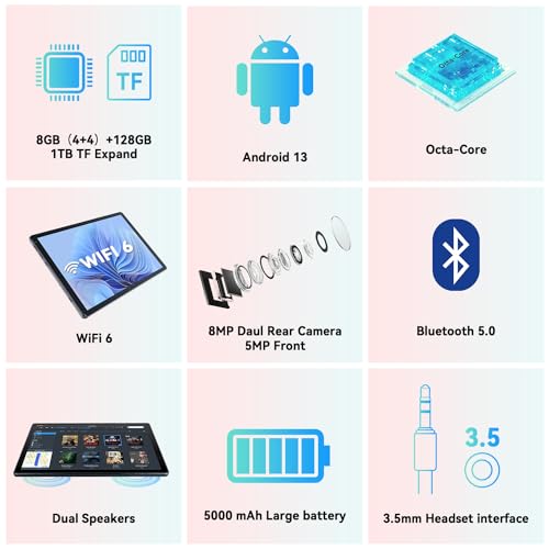 10 inch Android Tablet Octa Core 8GB+128GB WiFi