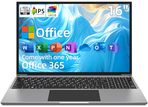 16" Laptop with Office 365, Intel Celeron J4105 Ultrabook