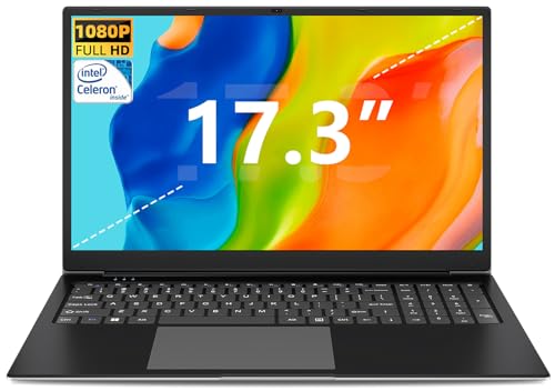 17.3-Inch Laptop: Intel Celeron, 512GB SSD, FHD