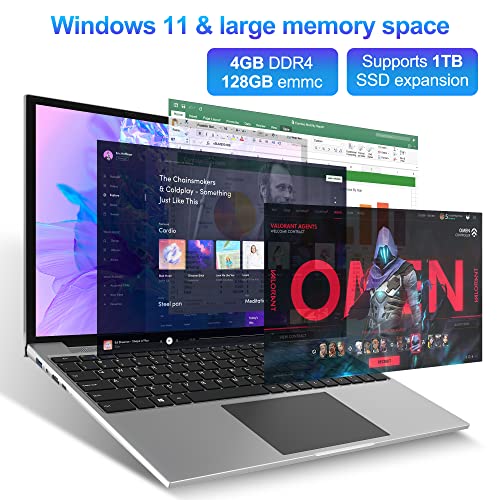 16" FHD IPS Screen Laptop, 4GB DDR4 128GB, Intel Celeron