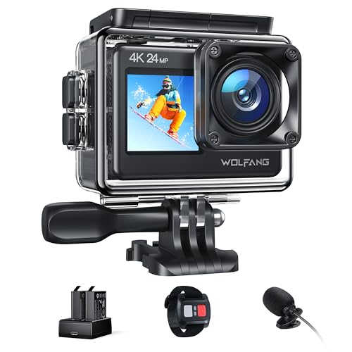 WOLFANG 4K WiFi Action Camera, Waterproof Snorkeling Camera