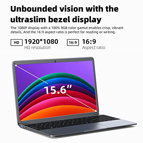 Naclud 15.6" Laptop: 12GB RAM, 512GB SSD, 1080P Display