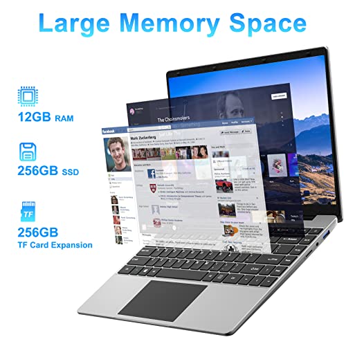 14" Laptop, 12GB RAM, 256GB SSD, Intel Celeron Processor
