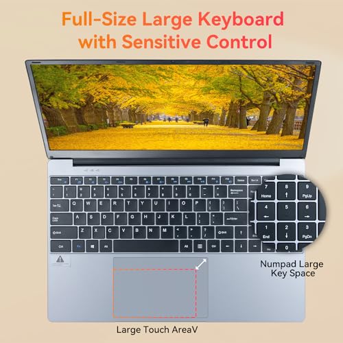 Anna Bella Laptop 15.6'' - Powerful Quad-Core Intel Celeron