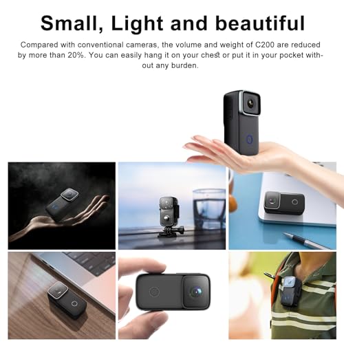 SJCAM C200 Mini Action Camera - 4K, Portable, Underwater