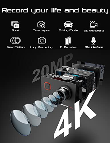Apexcam M90 Pro 4K Action Camera Bundle